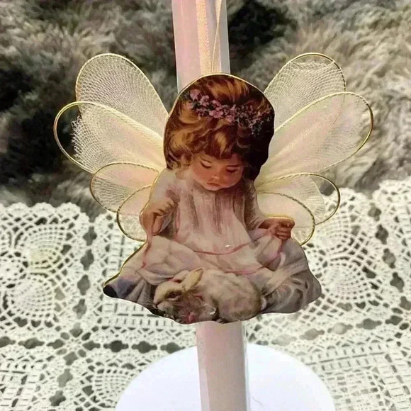 Bradford Exchange Heaven's Little Angels Porcelain Xmas Tree Ornaments Set  of 5 - Picture 8 of 16